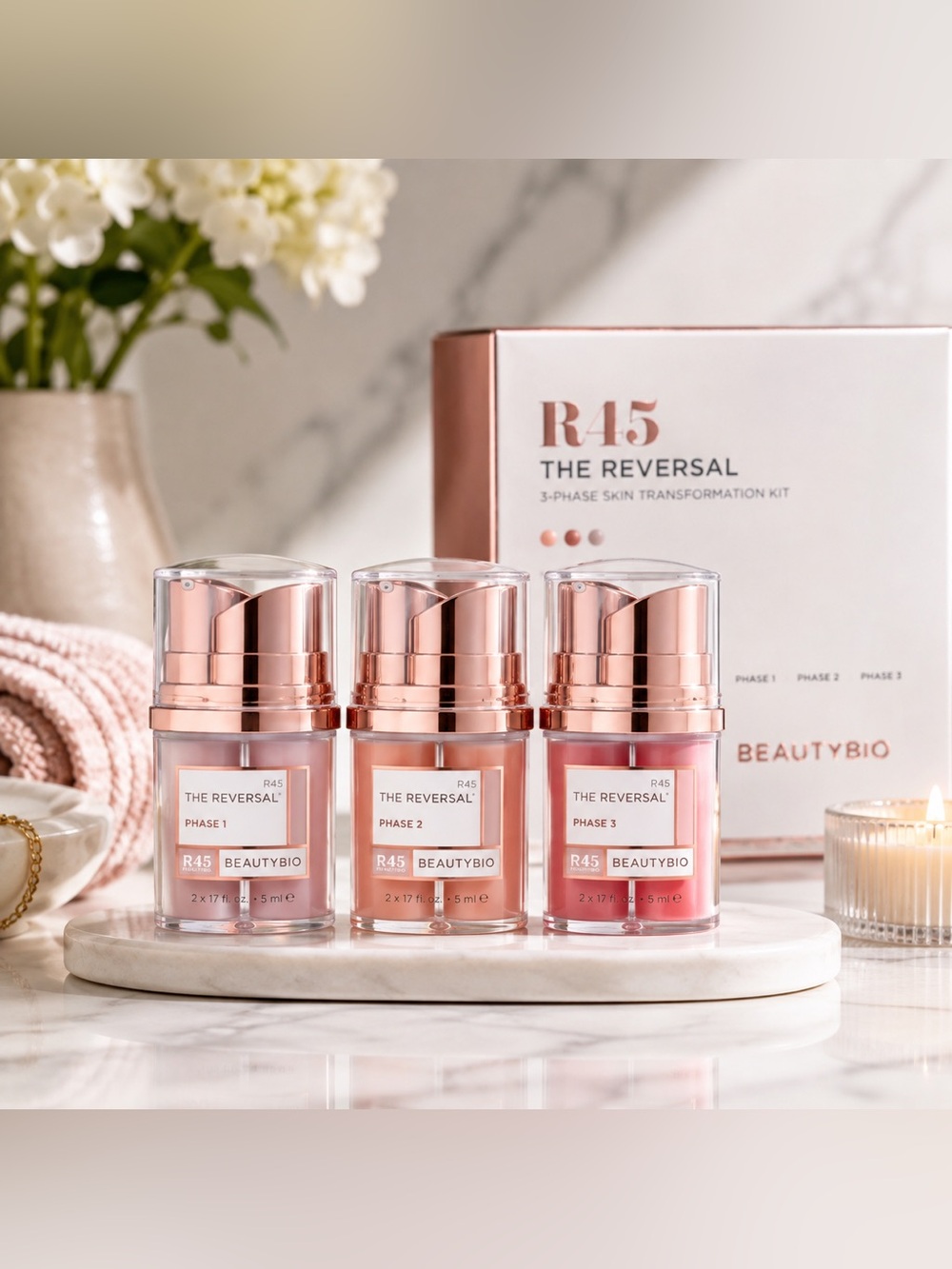 BeautyBio R45 The Reversal 3 Phase Retinol Booster Treatment Set NIB
